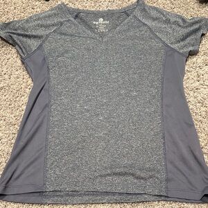 90 Degree By Reflex Heathered Gray Short Sleeve Top